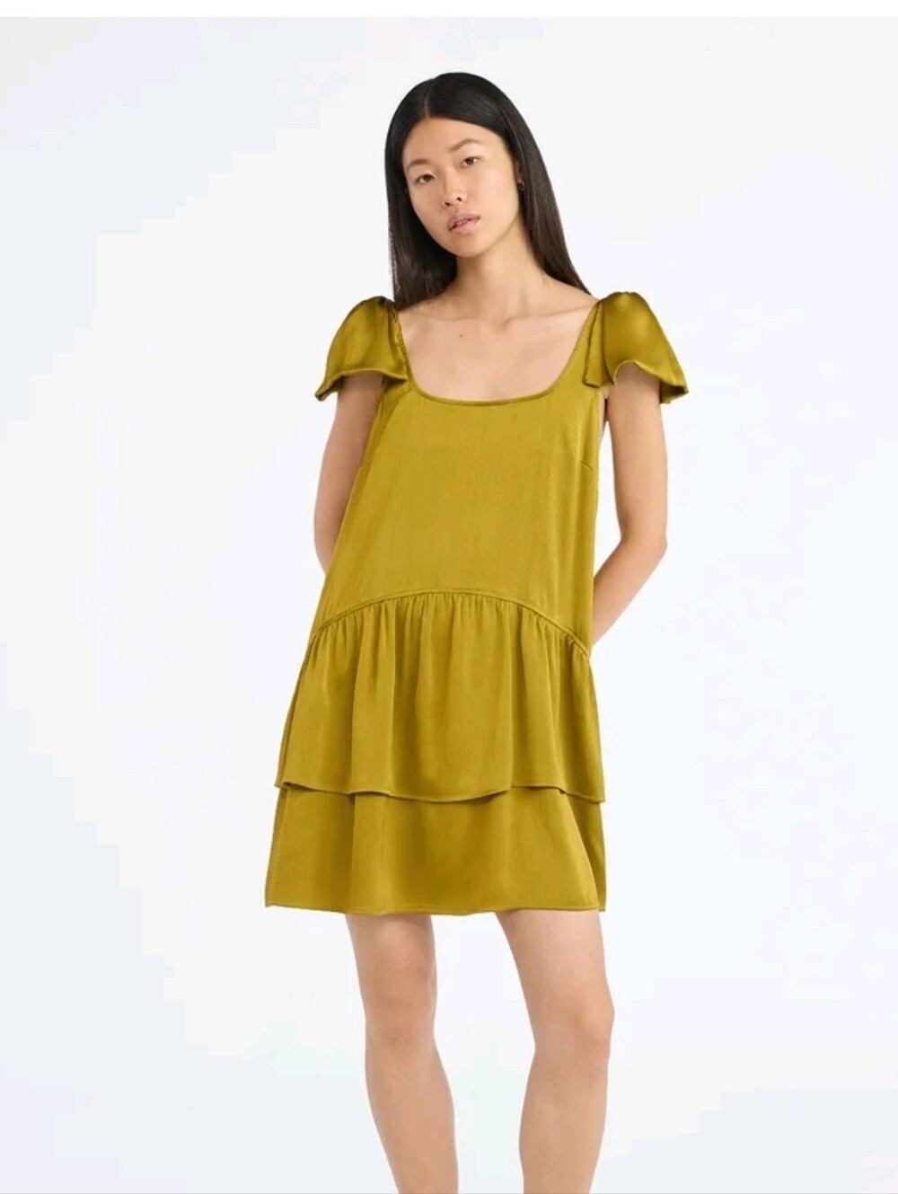 Scoop Women's Satin Bow Mini Dress